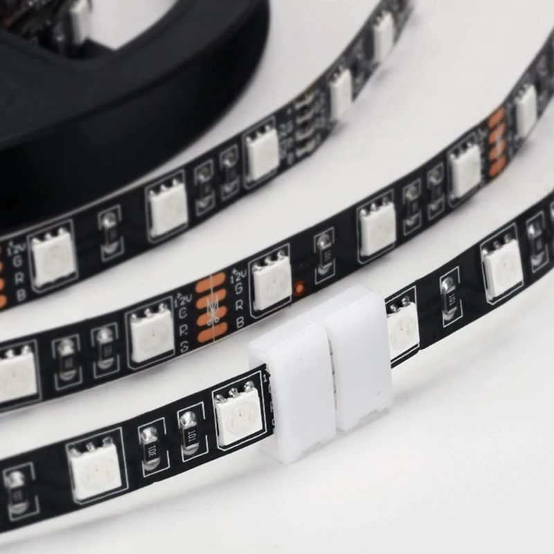 4-контактный 10 мм разъемы для светодиодной ленты RGB Разъемы адаптера без пайки (10 штук) Дропшиппинг Изображение 1