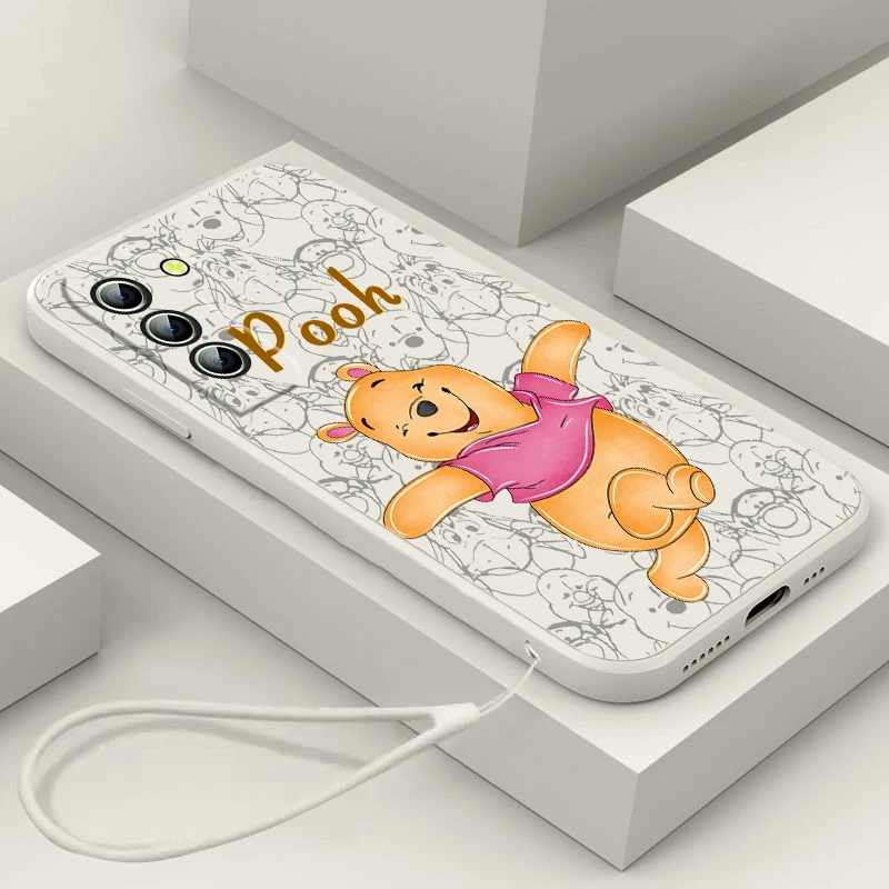 Disney Winnie Bear Cool Для Samsung Galaxy S23 S22 S21 S20 FE Ultra Plus S10 Lite 5G Жидкая веревка Чехол для телефона Изображение 1