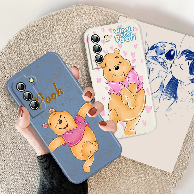 Disney Winnie Bear Cool Для Samsung Galaxy S23 S22 S21 S20 FE Ultra Plus S10 Lite 5G Жидкая веревка Чехол для телефона Изображение 4