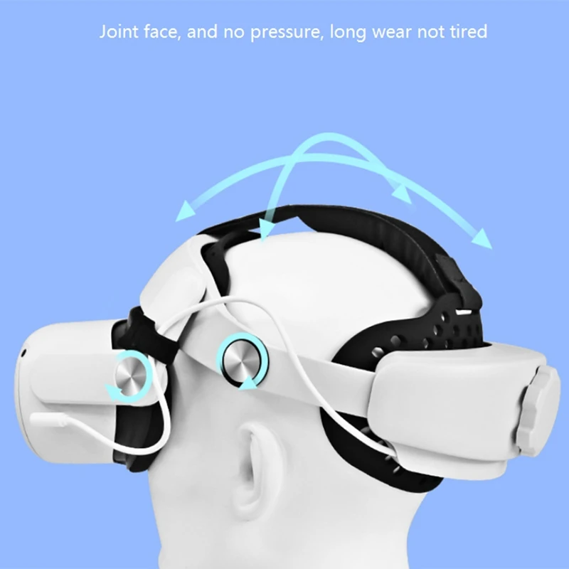  RISE-головной ремень с батареей 6000 мА для Oculus Quest 2, быстрая зарядка и регулируемый головной ремень для снижения давления на голову Изображение 5