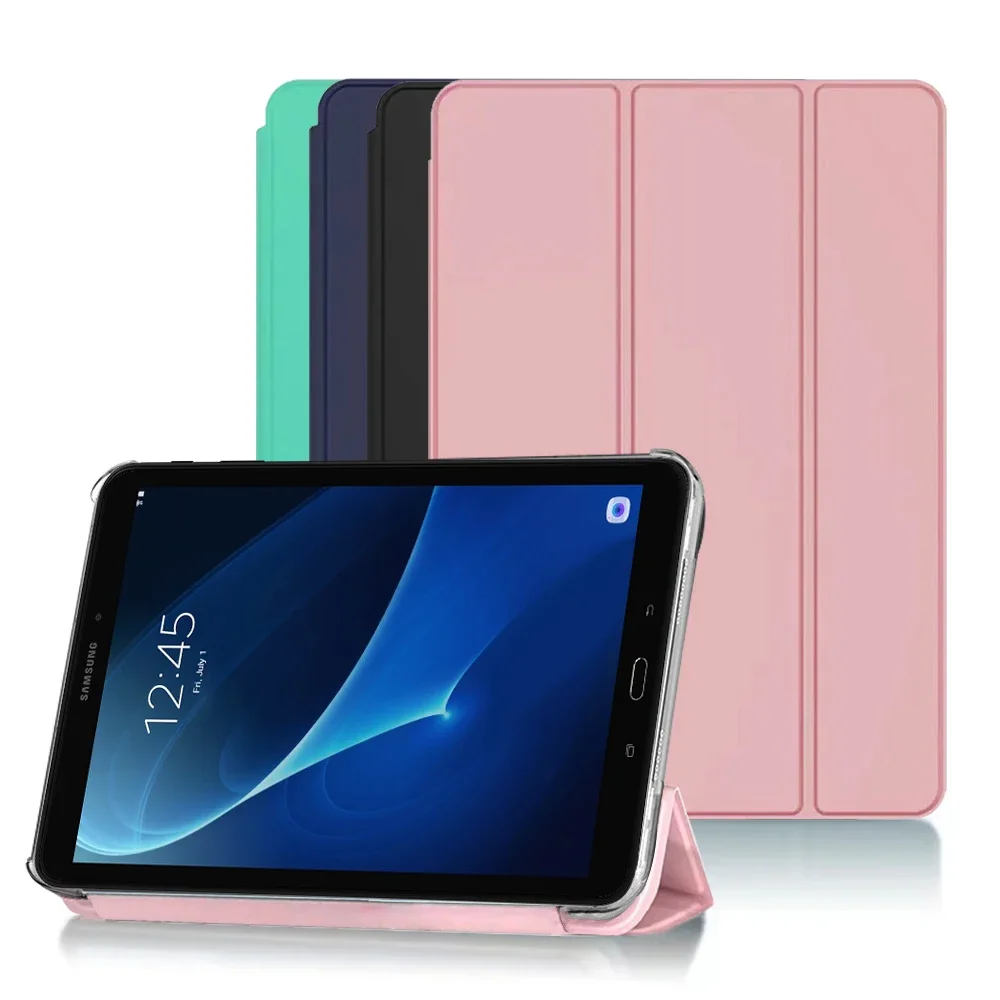  чехол для планшета Funda для Samsung Galaxy Tab A 10.1 '' 2016 SM-T580 SM-T585 Ультратонкий чехол из искусственной кожи Smart Функция тройной подставки Изображение 0