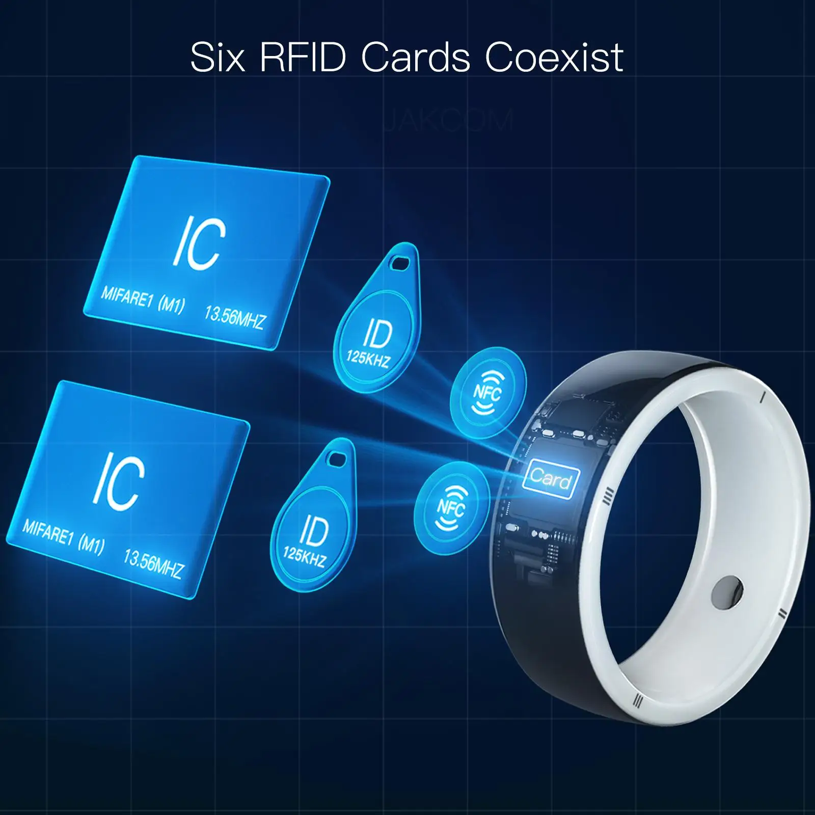 JAKCOM R5 Smart Ring Новый продукт в виде RFID diy пустые карты с кольцом слота для чипа голубиный ключ win 10 этикетка t5577 катушка наклейка двойная Изображение 4