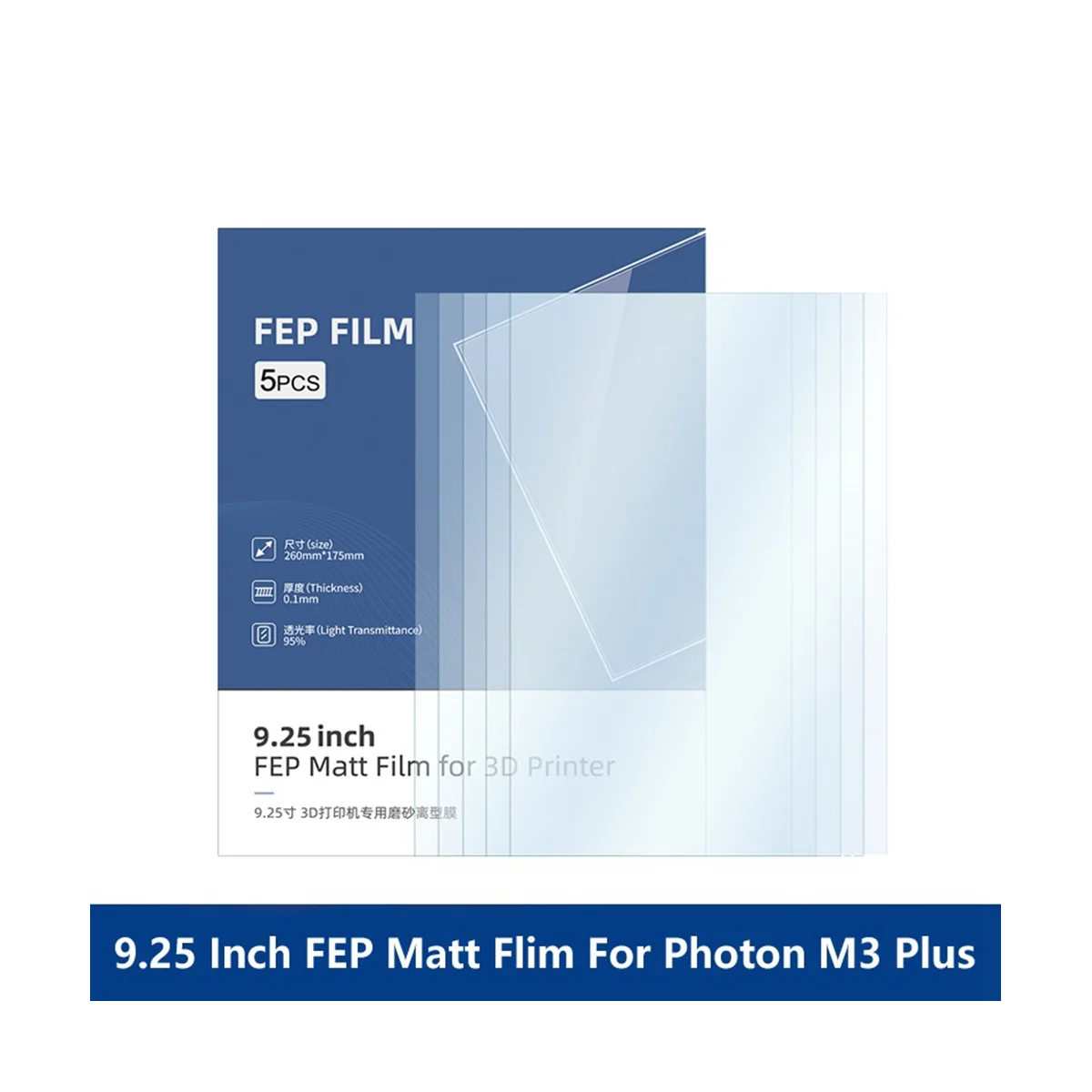 5 шт. FEP Matt Flim для Photon M3 Plus Size 260X175MM T = 0,1 мм Односторонняя матовая разделительная пленка Аксессуары для 3D-печати Изображение 3