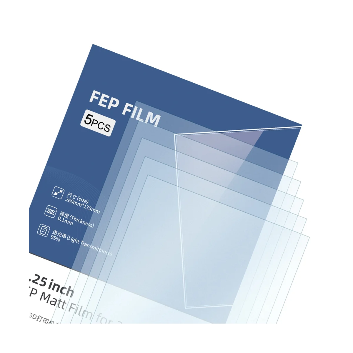 5 шт. FEP Matt Flim для Photon M3 Plus Size 260X175MM T = 0,1 мм Односторонняя матовая разделительная пленка Аксессуары для 3D-печати Изображение 4