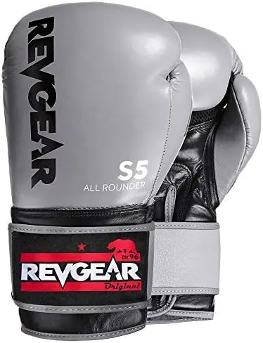 Revgear S5 Универсальная кожаная боксерская перчатка | Муай Тай Кикбоксинг ММА Спарринг Тренировки | Отличная защита запястий и костяшек пальцев Изображение 0