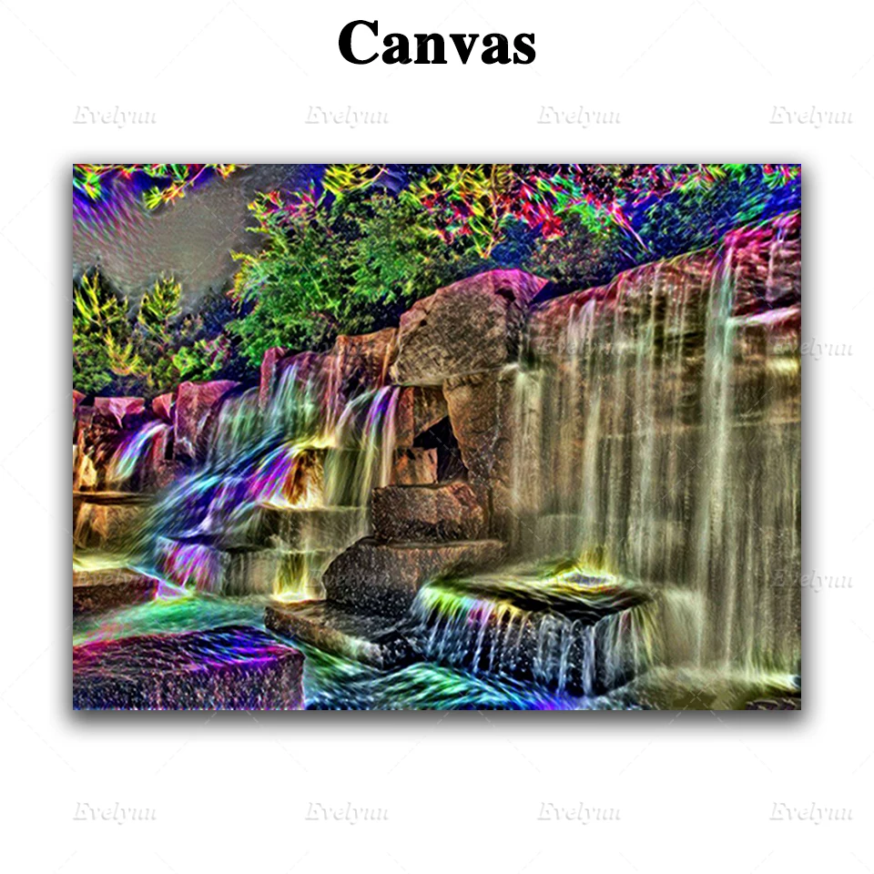 Современный абстрактный волшебный водопад стена искусство холст живопись граффити искусство плакат печать модульные картины для гостиной домашний декор Изображение 3