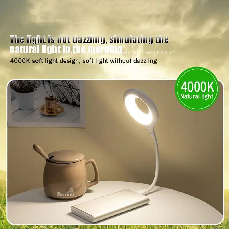  Встроенная портативная настольная лампа для чтения с ночником Бытовая аварийная энергосберегающая прикроватная лампа для кемпинга на открытом воздухе Изображение 3