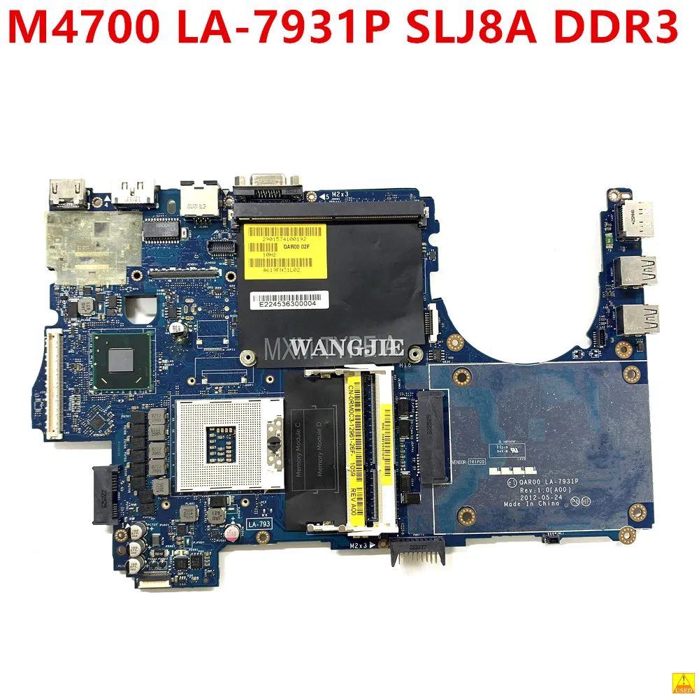 Б/у CN-0RM0C3 0RM0C3 Материнская плата ноутбука CN-0RM0C3 для DELL Precision M4700 Материнская плата ноутбука LA-7931P SLJ8A DDR3 Изображение 0