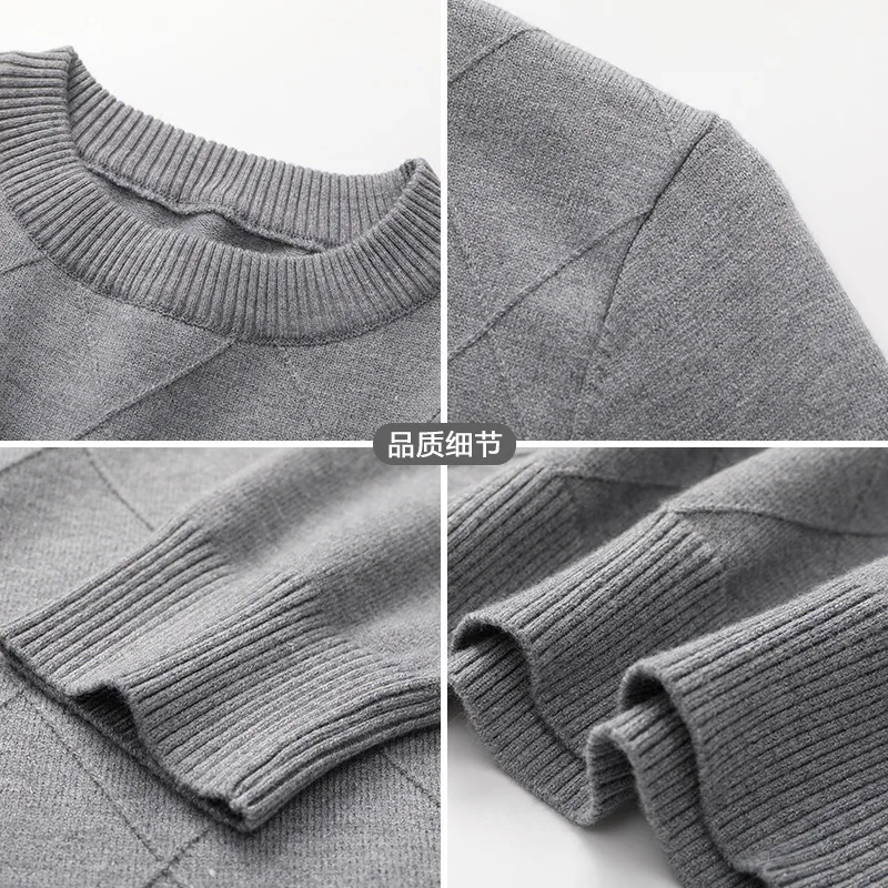 2024 Новый повседневный свитер Slim Fit Трикотажная одежда Осень Мужские свитера Пуловеры Пуловер Мужчины Изображение 2