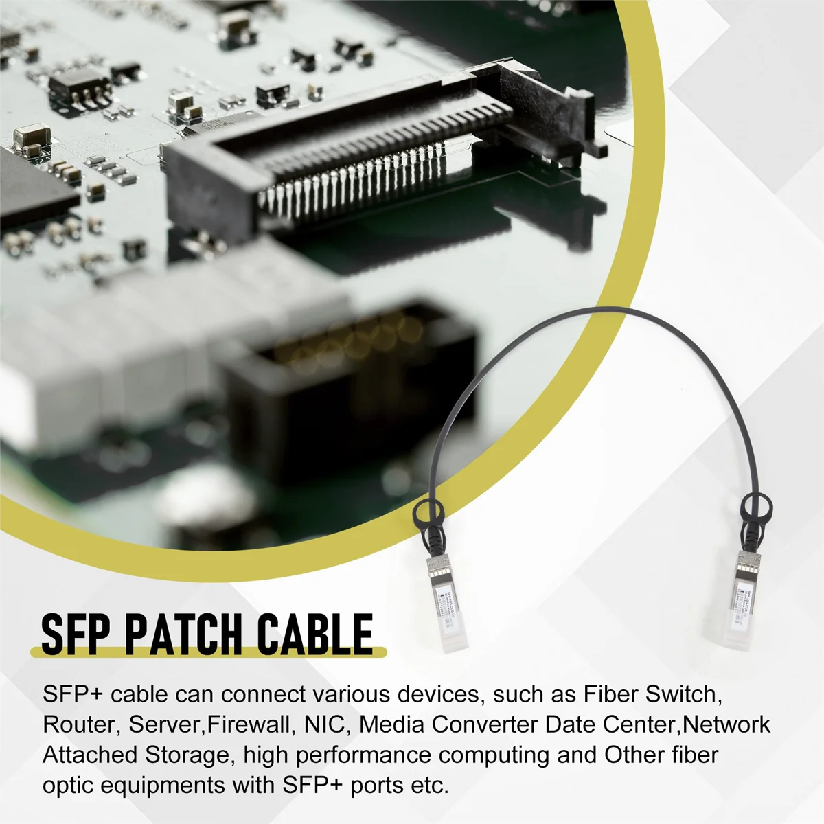10G SFP+ Twinax, медный (ЦАП) 10GBASE Пассивный кабель SFP для SFP-H10GB-CU1M, Ubiquiti, D-Link (0,5 м) Изображение 3