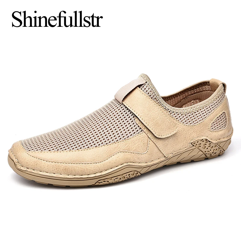 Летние мужские дышащие сетчатые туфли Некожаная повседневная обувь 2021 Новая слипона Мягкая удобная Дропшиппинг Изображение 0
