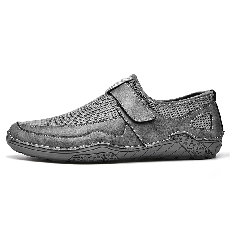 Летние мужские дышащие сетчатые туфли Некожаная повседневная обувь 2021 Новая слипона Мягкая удобная Дропшиппинг Изображение 4