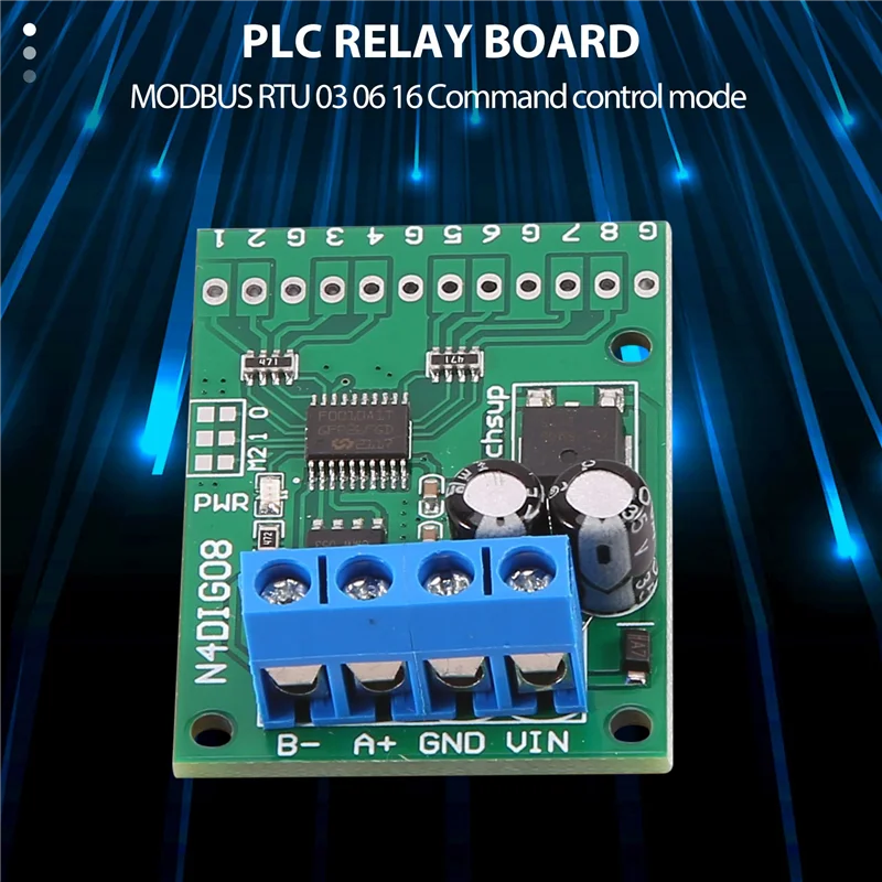 8-канальный цифровой переключатель ввода/вывода TTL LvTTL CMOS RS485 IO Модуль управления Modbus RTU Плата для реле ПЛК, (без контакта) Изображение 4