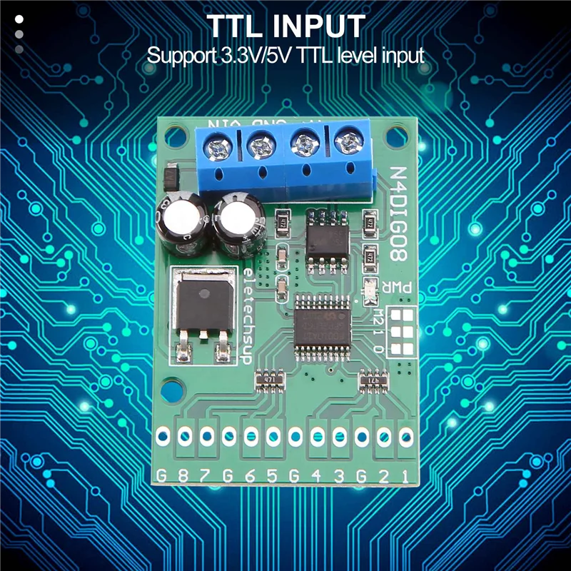 8-канальный цифровой переключатель ввода/вывода TTL LvTTL CMOS RS485 IO Модуль управления Modbus RTU Плата для реле ПЛК, (без контакта) Изображение 5