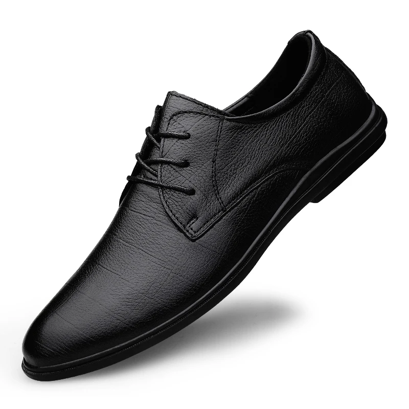 кожа бизнес повседневная обувь мужчины офис свадьба социальный формальный элегантный джентльмен черный коричневый китайский размер 37 ~ 46 Изображение 0