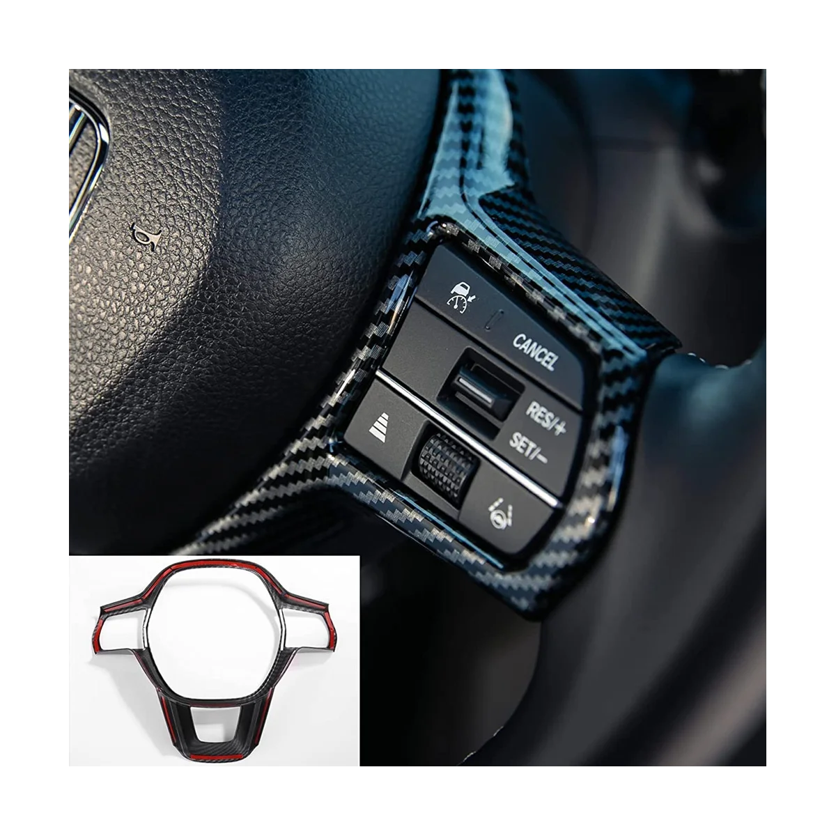  Внутренняя отделка крышки рулевого колеса для Honda Civic 11th 2022 2023 CRV 2023 Аксессуары - ABS Carbon Fiber Изображение 4
