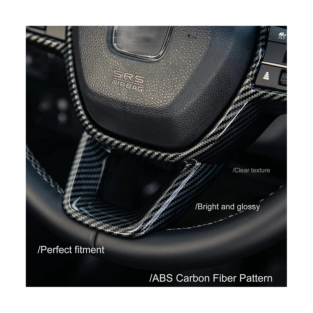  Внутренняя отделка крышки рулевого колеса для Honda Civic 11th 2022 2023 CRV 2023 Аксессуары - ABS Carbon Fiber Изображение 5