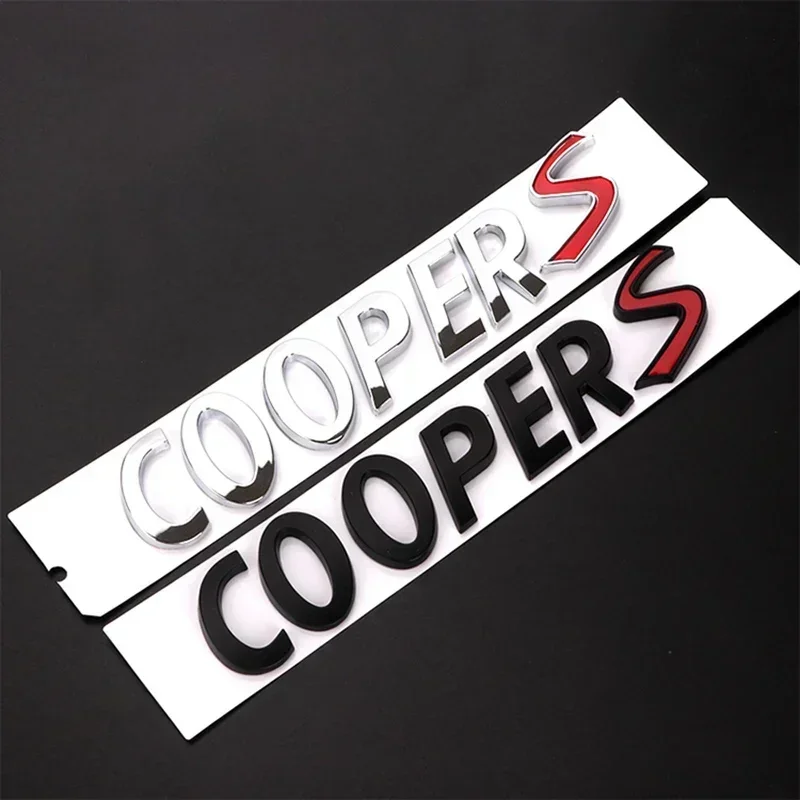 3D ABS Хром Черный Логотип Эмблема Купера Буквы Наклейка Авто Багажник Значок Для Mini Cooper S R53 R56 F56 F55 R50 R57 Аксессуары Изображение 2