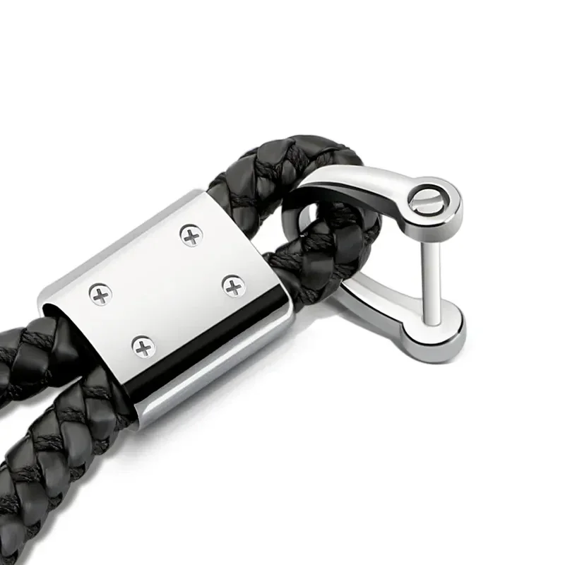 3D металл + кожа плетеный плетеный веревочный брелок для ключей кольца для ключей для Mercedes Benz A Класс C AMG W211 W204 W213 W212 W205 W210 Изображение 1
